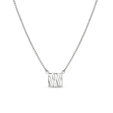 Rectangle pendant necklace with a ripple texture – reflecting movement, water, and calm energy.