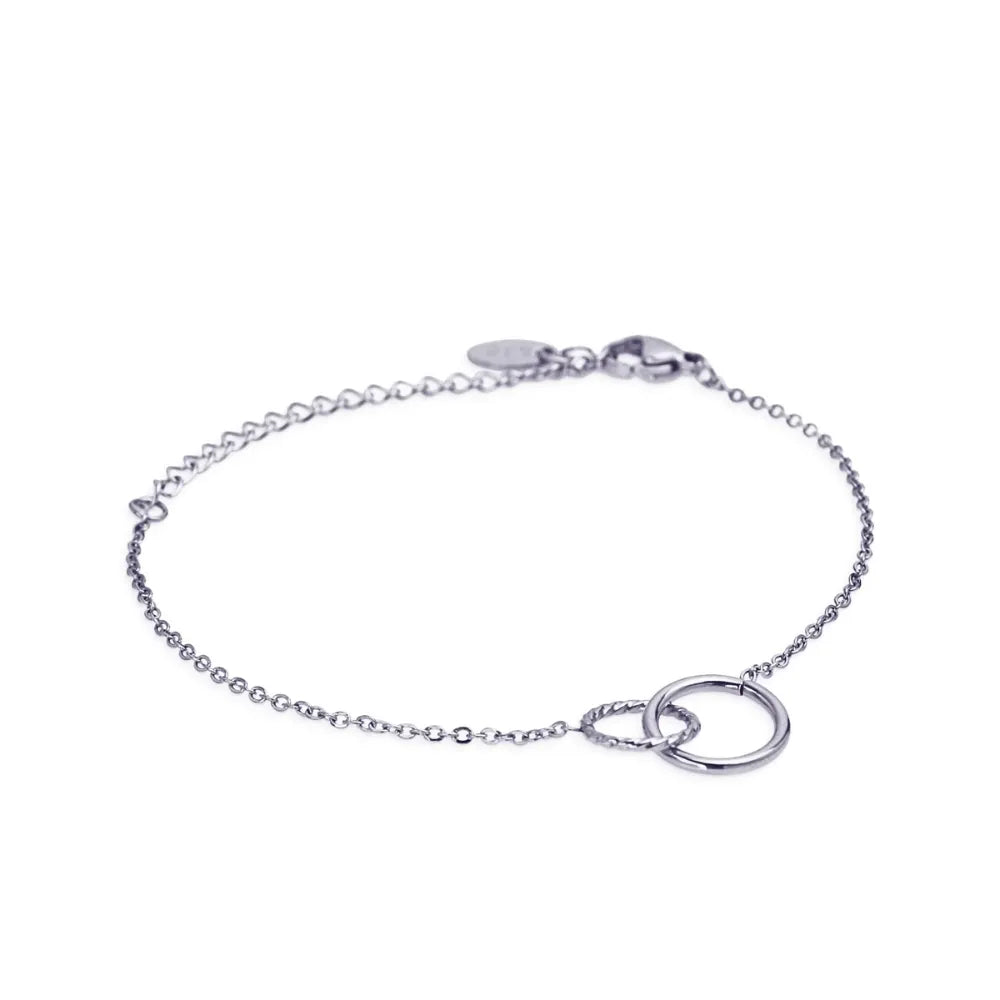 Delicate silver chain bracelet with linked infinity loops – a lightweight piece for everyday grace and meaning.